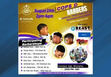 Image for story: Clipping crime and hair: GPD's 'Cops and Barbers' initiative offers free cuts and school supplies 