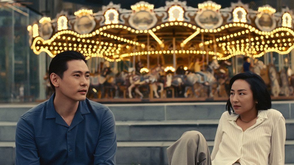 Greta Lee and Teo Yoo in Celine Song's "Past Lives." (Photo: Jon Pack, A24)